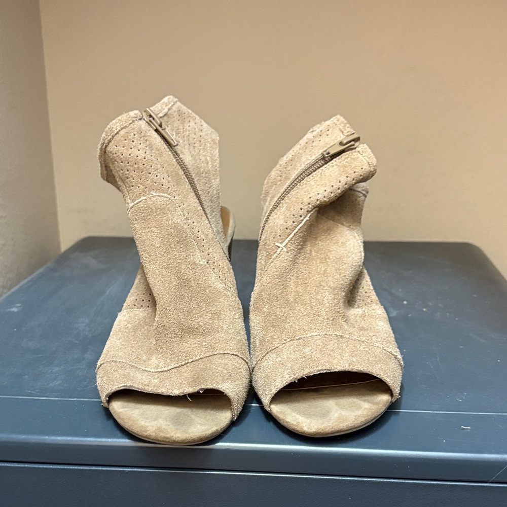 Crown Vintage Beige Suede Ankle Booties